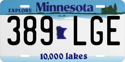 MN license plate 389LGE
