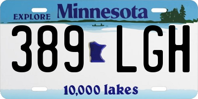 MN license plate 389LGH