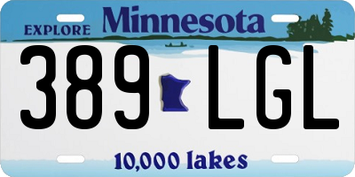 MN license plate 389LGL