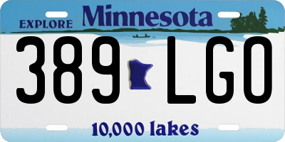 MN license plate 389LGO