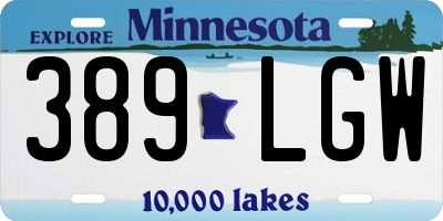 MN license plate 389LGW