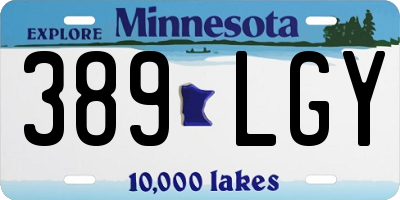 MN license plate 389LGY