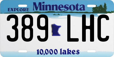 MN license plate 389LHC