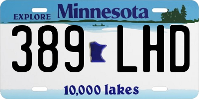 MN license plate 389LHD