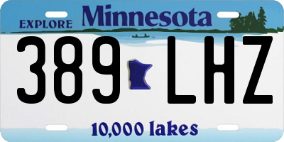 MN license plate 389LHZ