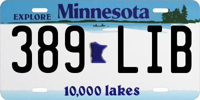 MN license plate 389LIB