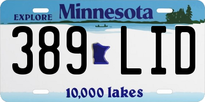 MN license plate 389LID