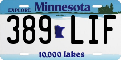 MN license plate 389LIF