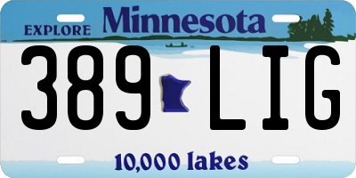 MN license plate 389LIG