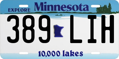 MN license plate 389LIH