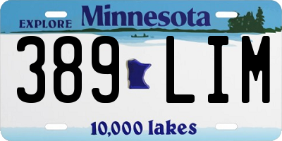 MN license plate 389LIM