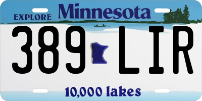 MN license plate 389LIR