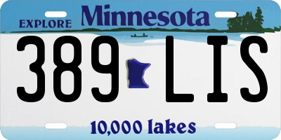 MN license plate 389LIS