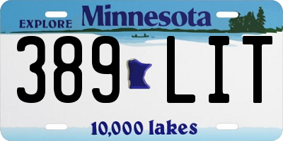 MN license plate 389LIT