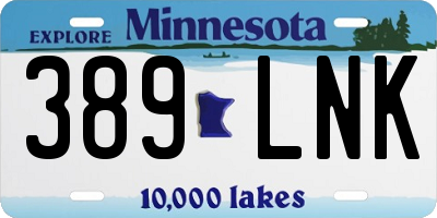 MN license plate 389LNK
