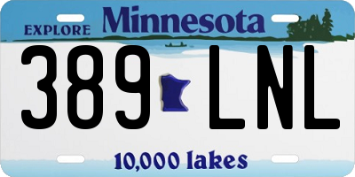 MN license plate 389LNL