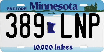 MN license plate 389LNP