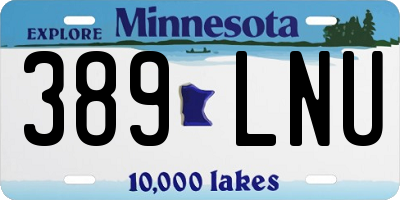 MN license plate 389LNU
