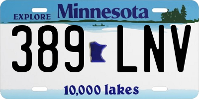 MN license plate 389LNV