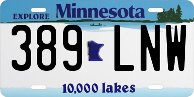 MN license plate 389LNW