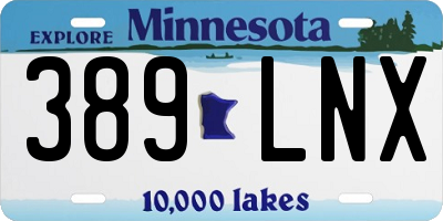 MN license plate 389LNX