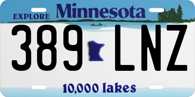 MN license plate 389LNZ