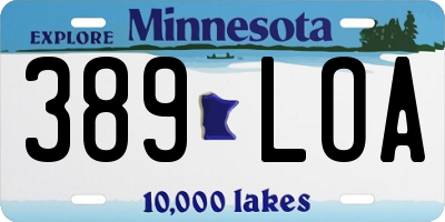 MN license plate 389LOA