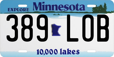 MN license plate 389LOB