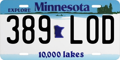 MN license plate 389LOD