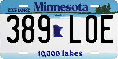 MN license plate 389LOE