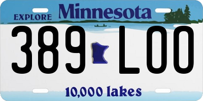 MN license plate 389LOO