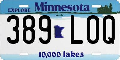 MN license plate 389LOQ