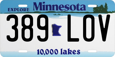 MN license plate 389LOV