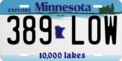 MN license plate 389LOW