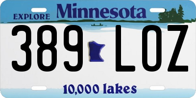 MN license plate 389LOZ