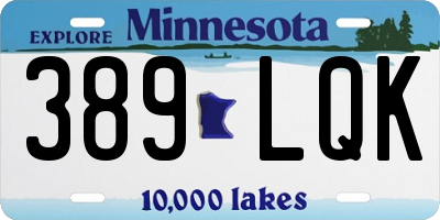 MN license plate 389LQK