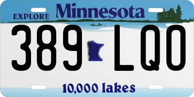 MN license plate 389LQO