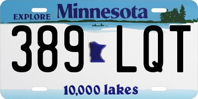 MN license plate 389LQT