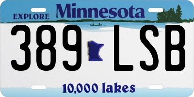 MN license plate 389LSB