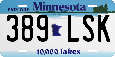 MN license plate 389LSK