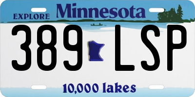 MN license plate 389LSP