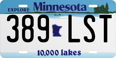 MN license plate 389LST