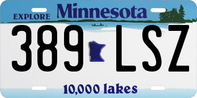MN license plate 389LSZ