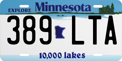 MN license plate 389LTA