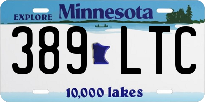 MN license plate 389LTC