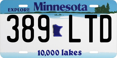 MN license plate 389LTD