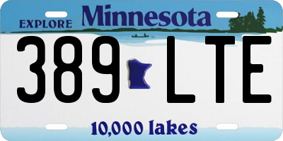MN license plate 389LTE