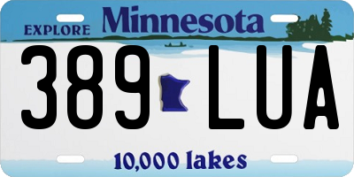 MN license plate 389LUA