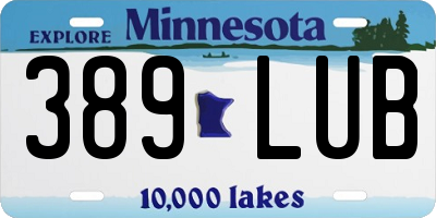 MN license plate 389LUB