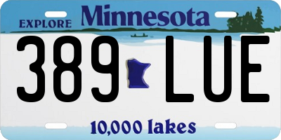 MN license plate 389LUE